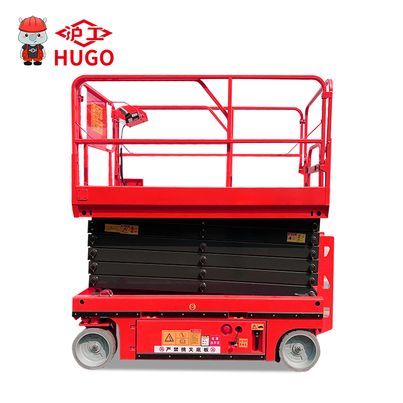 HUGO 6M 300KG teljesen önemelő magas kültéri mobil hidraulikus emelőplatform magasságú munkaemelő asztal